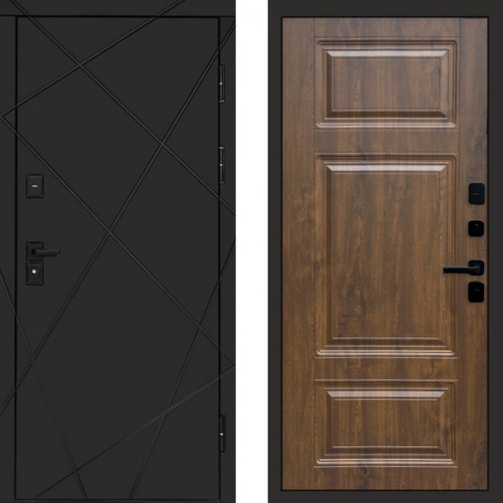 Входная дверь Termo-door Лучи BLACK Лион Дуб