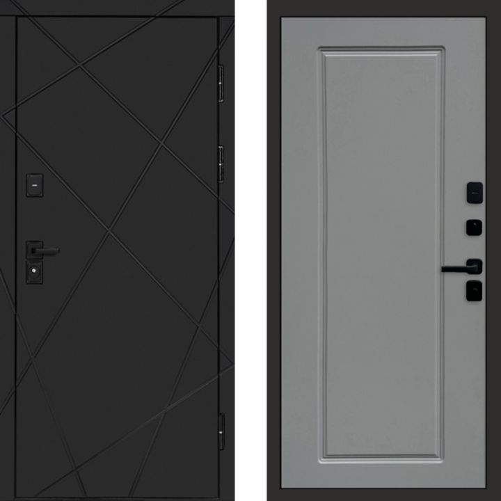 Входная дверь Termo-door Лучи BLACK Гранд Грей Софт