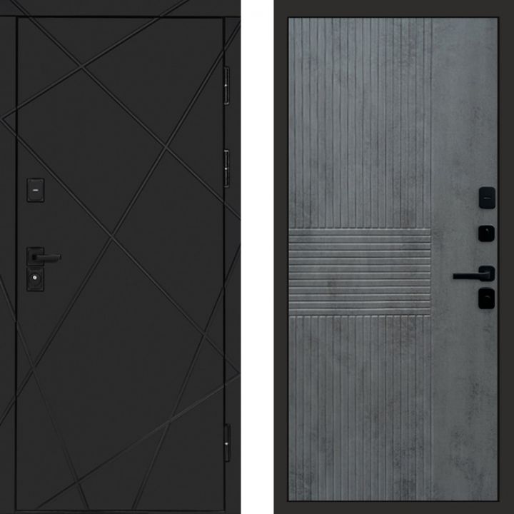 Входная дверь Termo-door Лучи BLACK Мастино Бетон Темный