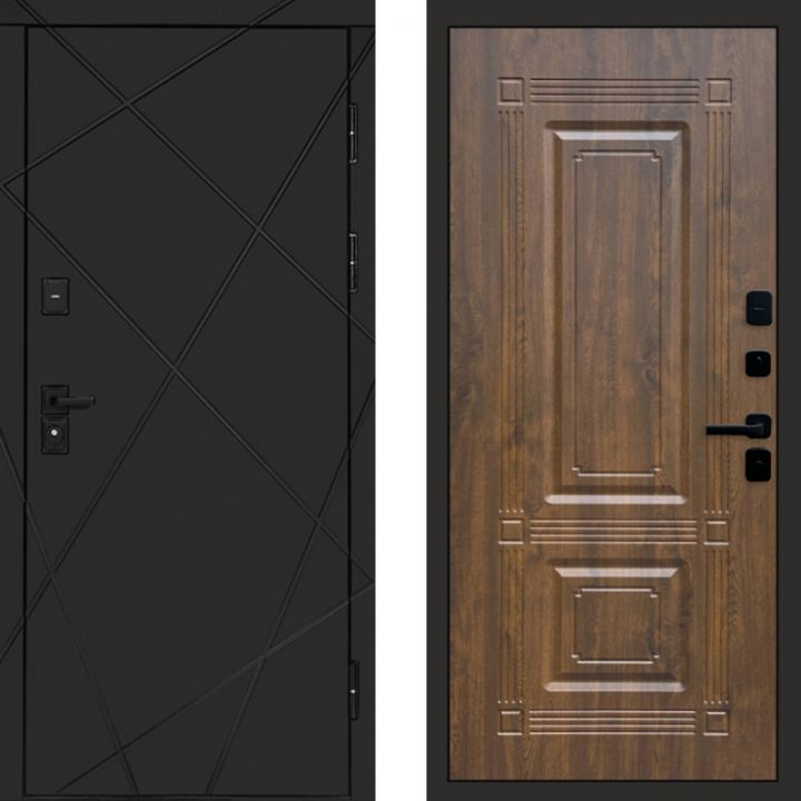 Входная дверь Termo-door Лучи BLACK Мадрид Дуб