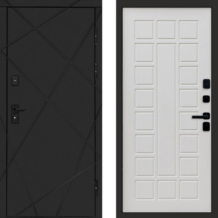 Входная дверь Termo-door Лучи BLACK Блэк Престиж бежевый матовый