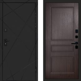 Входная дверь Termo-door Лучи BLACK Блэк Класскика венге