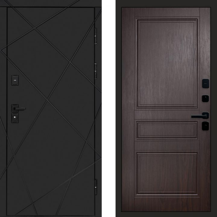 Входная дверь Termo-door Лучи BLACK Блэк Класскика венге