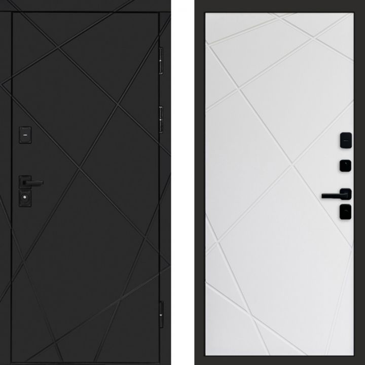Входная дверь Termo-door Лучи BLACK Блэк Лучи белый
