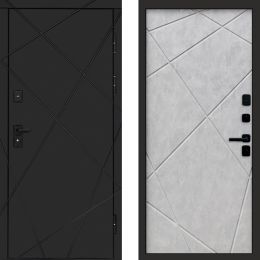 Входная дверь Termo-door Лучи BLACK Блэк Лучи Бетон светлый