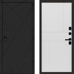 Входная дверь Termo-door Лучи BLACK Блэк Горизонт белый