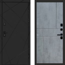 Входная дверь Termo-door Лучи BLACK Блэк Горизонт бетон темный