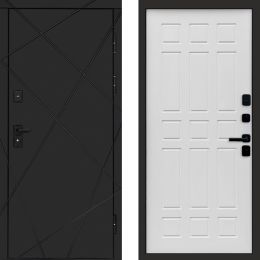 Входная дверь Termo-door Лучи BLACK Блэк Спарта белое дерево