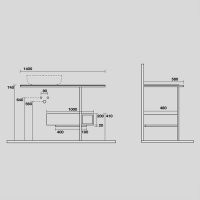 Консоль Kerasan Thelma 9323k6 140Х50 с ящиком схема 2 Консоль Kerasan Thelma 9323k6 140Х50 с ящиком схема 2