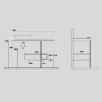 Консоль Kerasan Thelma 9323k1 108Х50 с ящиком схема 2