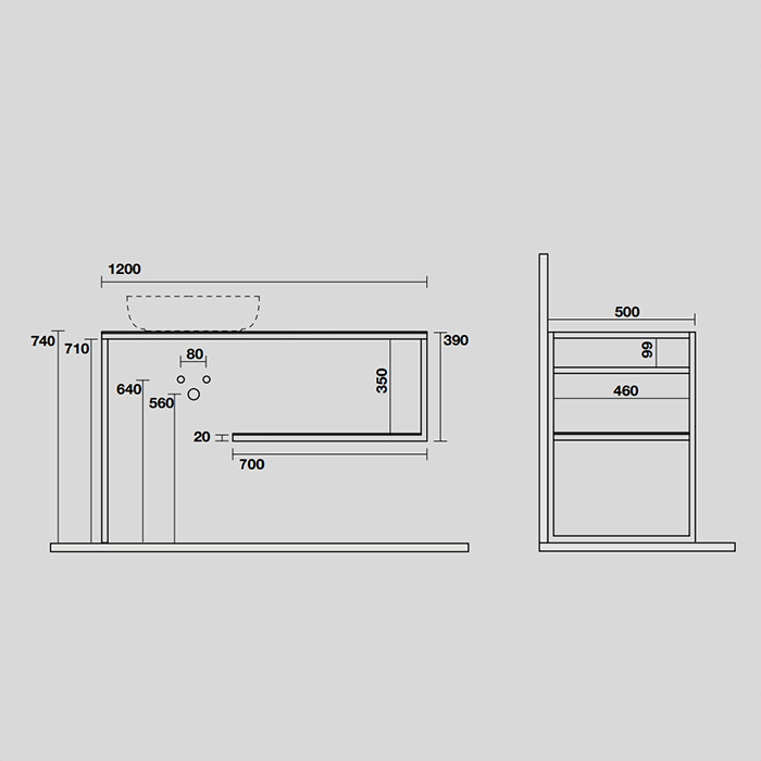 Консоль Kerasan Louise 9332k3 120Х74 с полкой ФОТО