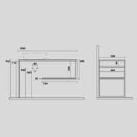 Консоль Kerasan Louise 9332k3 120Х74 с полкой схема 4 Консоль Kerasan Louise 9332k3 120Х74 с полкой схема 4