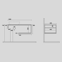 Консоль Kerasan Louise 9322k1 100Х50 с полкой схема 2