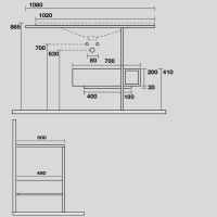 Консоль Kerasan Shape 9326K1 102Х50 с ящиком схема 2