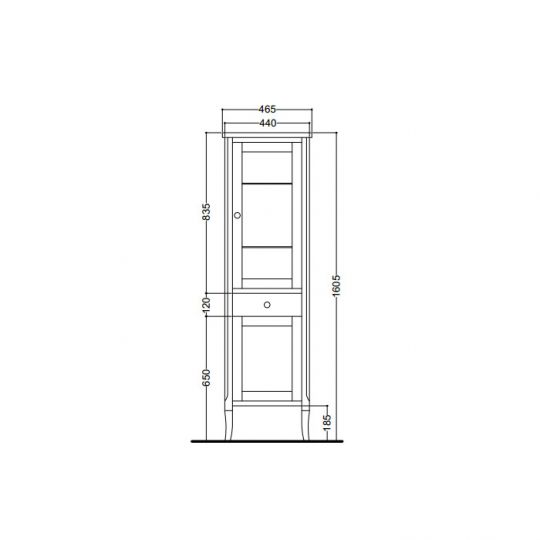 Шкаф пенал Kerasan Retro  731530-dx 160Х34 схема 4