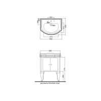 Тумба с раковиной Kerasan Retro 7361K1 69Х52 с дверками схема 4 Тумба с раковиной Kerasan Retro 7361K1 69Х52 с дверками схема 4