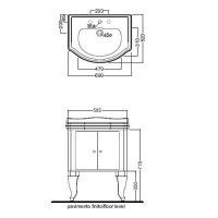 Тумба с раковиной Kerasan Retro 7361K1 69Х52 с дверками схема 6 Тумба с раковиной Kerasan Retro 7361K1 69Х52 с дверками схема 6