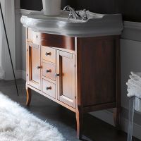 Тумба под раковину Kerasan Retro  734730 100Х46 с ящиками и дверками схема 3