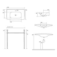 Консоль с раковиной Kerasan The New Yorker 927531  80Х53 схема 4