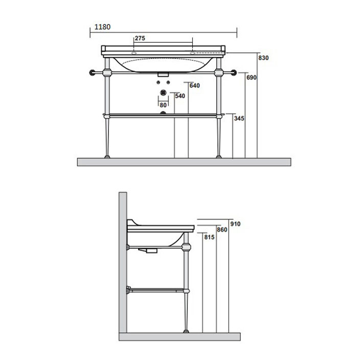 Консоль Kerasan Waldorf 9196K1cr 100Х55 хром ФОТО