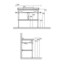 Консоль Kerasan Waldorf 9196K1cr 100Х55 хром схема 4