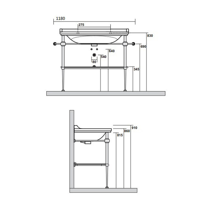 Консоль Kerasan Waldorf 9196K1cr 100Х55 хром ФОТО