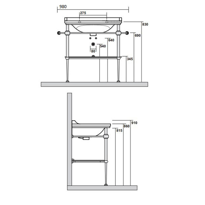 Консоль Kerasan Waldorf 9197K1cr 80Х55 хром ФОТО
