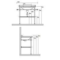 Консоль Kerasan Waldorf 9197K1cr 80Х55 хром схема 2