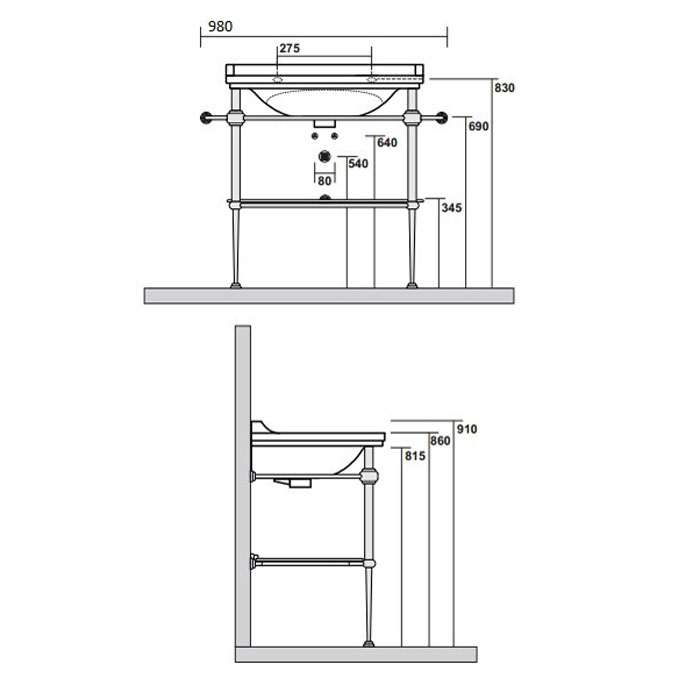 Консоль Kerasan Waldorf 9197K1cr 80Х55 хром ФОТО