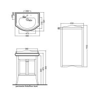 Тумба под раковину Kerasan Retro  735130 69Х52 с дверками схема 4