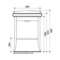 Консоль Kerasan Retro 735030 69Х52 с полкой схема 4 Консоль Kerasan Retro 735030 69Х52 с полкой схема 4
