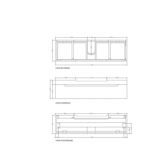 Столешница Kerasan Inka project 341533 Arte 1 120Х35,5 схема 2 Столешница Kerasan Inka project 341533 Arte 1 120Х35,5 схема 2