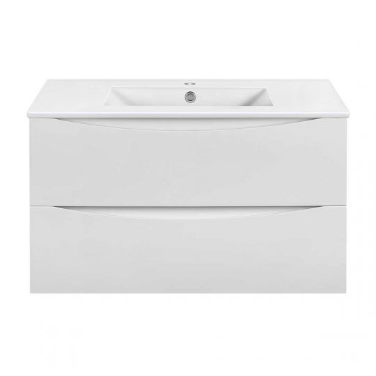 Тумба под раковину Vincea Mia Slim MC900S1 VMC-2MC900S1GW 90Х39 с ящиками схема 2