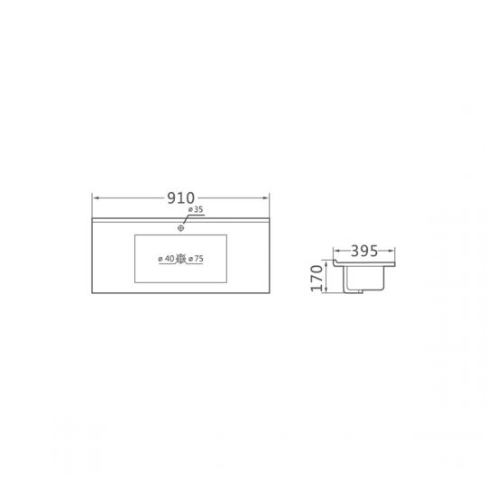 Раковина Vincea MC000S1 VBS-13990S1 накладная схема 2