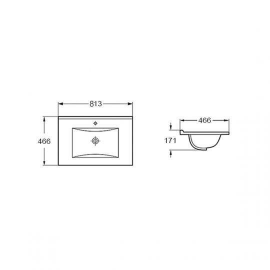Мебельная раковина Vincea MC800 VBS-13980 схема 2
