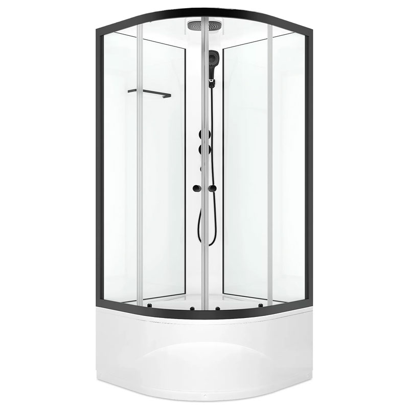 Душевая кабина Domani-Spa Delight Slim 99 high 90х90 Black Accents, черный профиль