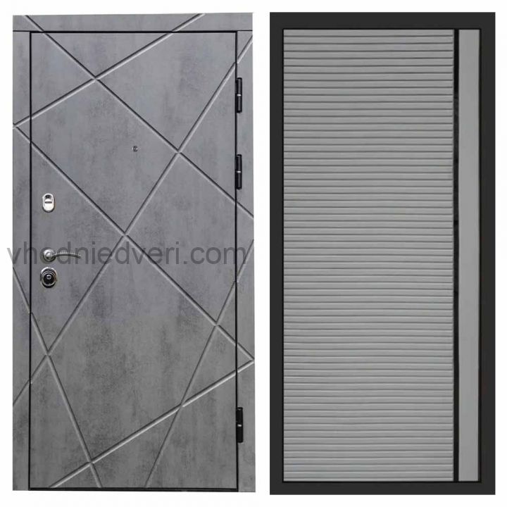 Входная дверь Termo-door Лучи Бетон - Porte Грей софт