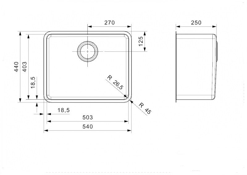 Квадратная мойка Reginox ELITE Kansas L 40х40 Cuadrat 44х44 см ФОТО
