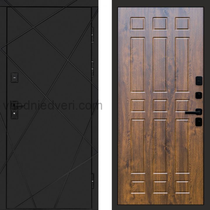 Входная дверь Termo-door Лучи Black - Спарта Дуб