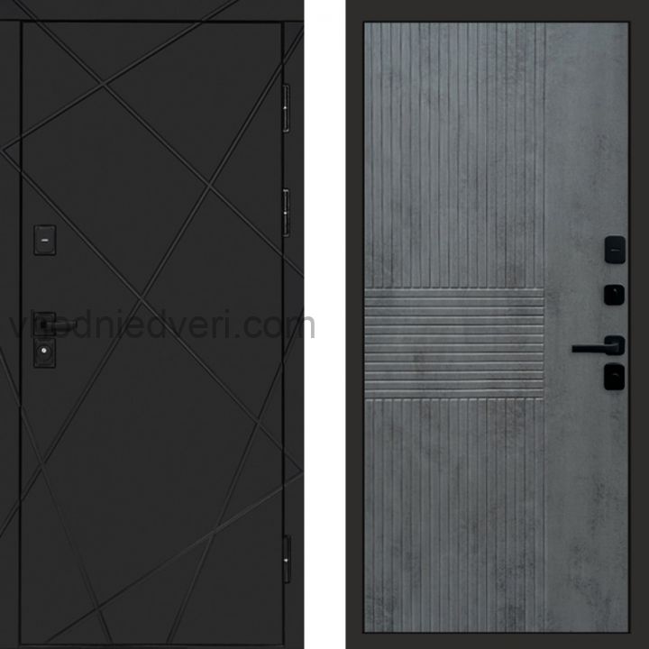 Входная дверь Termo-door Лучи Black - Мастино Бетон темный