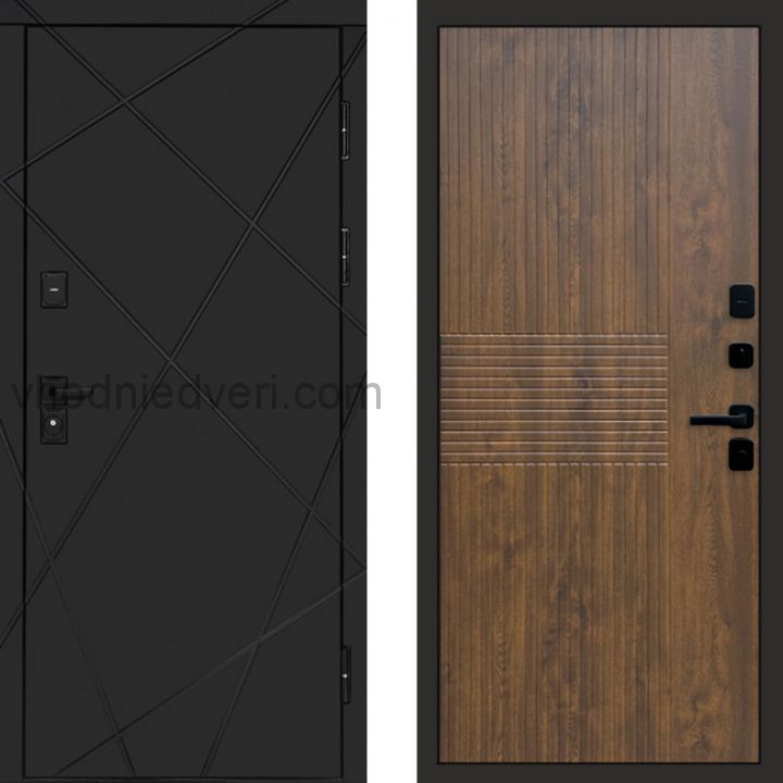 Входная дверь Termo-door Лучи Black - Мастино Дуб