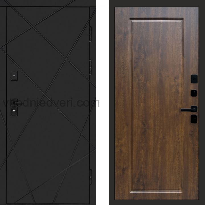 Входная дверь Termo-door Лучи Black - Гранд Дуб