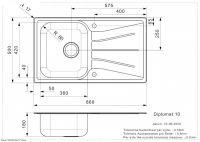 Мойка Reginox ELEGANCE Diplomat R10 (реверсивная) 86х50 см схема 2