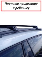 Багажник на крышу Volkswagen Tiguan, Turtle Air 1, аэродинамические дуги на рейлинги (черный цвет)