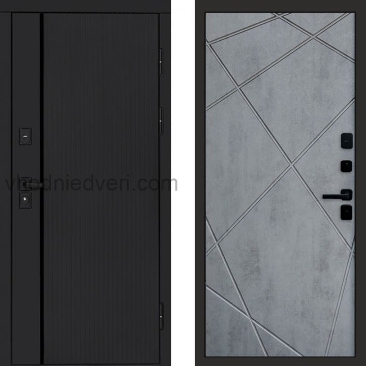 Входная дверь Termo-door Урбан Black - Лучи Бетон темный