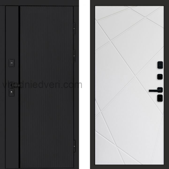 Входная дверь Termo-door Урбан Black - Лучи Белый