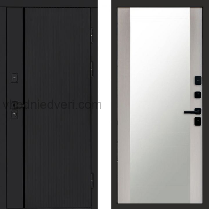 Входная дверь Termo-door Урбан Black - Зеркало Лиственница