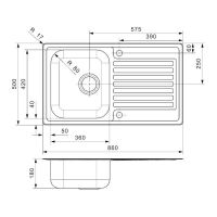 Мойка Reginox ELITE Centurio R10 (реверсивная) 86х50 см схема 2