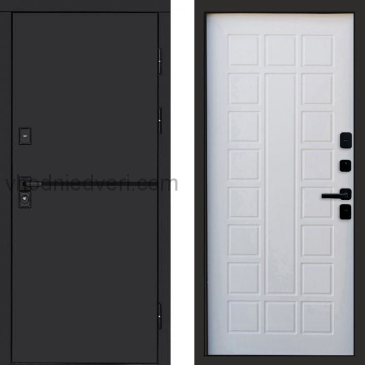 Входная дверь Termo-door Тренд Black - Престиж Белое дерево