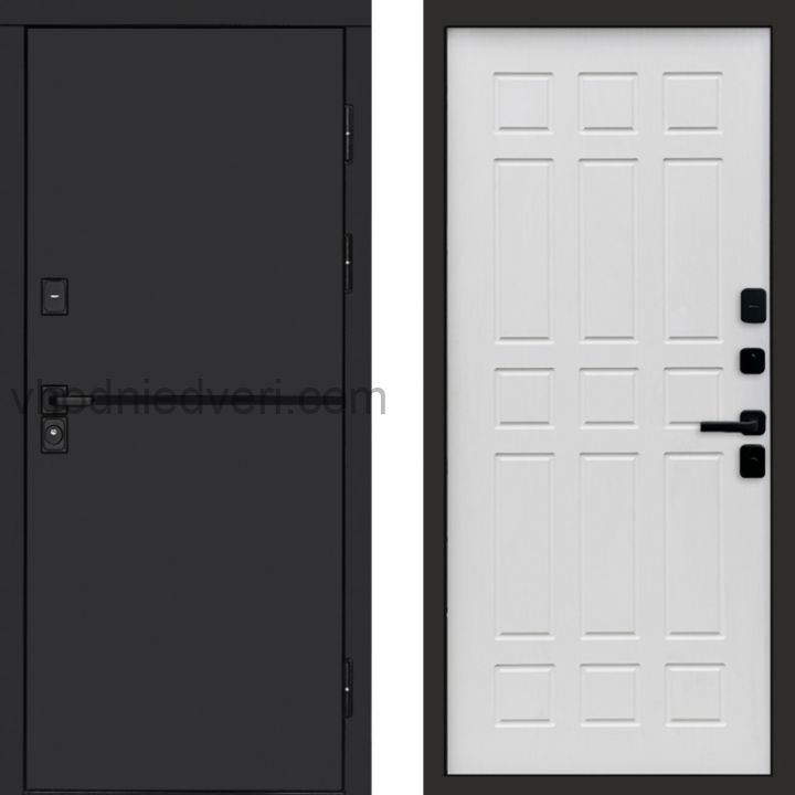 Входная дверь Termo-door Тренд Black - Спарта Белое дерево